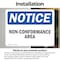 Signmission Non-Conformance Area, 7 in W x Rectangle, Vinyl Decal OS-2PACK-NS-D-57-L-15057 - alternate 2